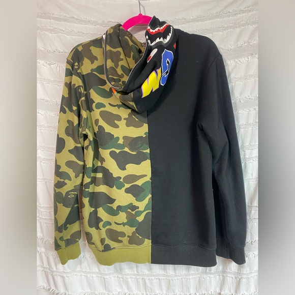 Bape 1/2 Camo shark full zip hoodie jacket - Picture 2 of 16